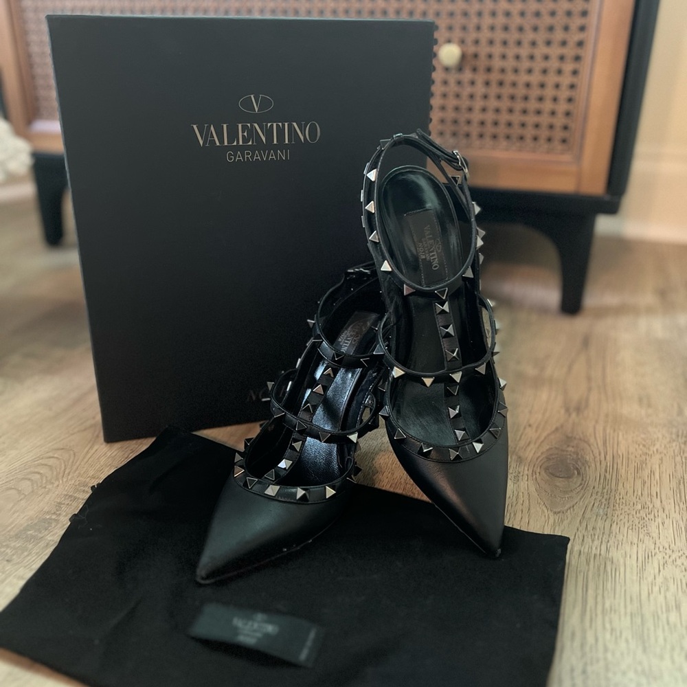 Valentino Black Stud Heels Size 39